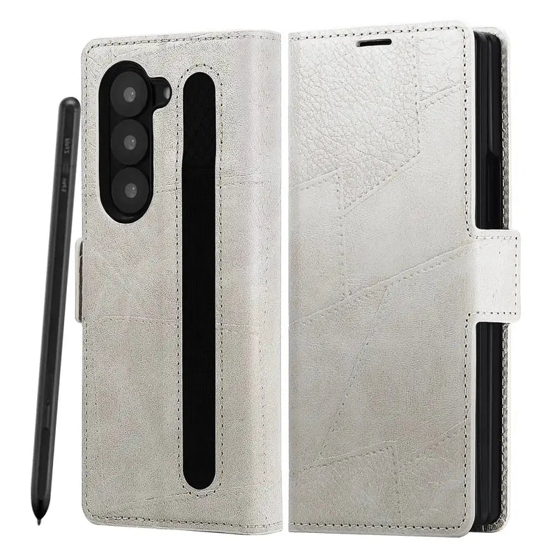 Flip Leather Phone Case for the Samsung Galaxy Z Fold7 (2 colours available) by Habicare