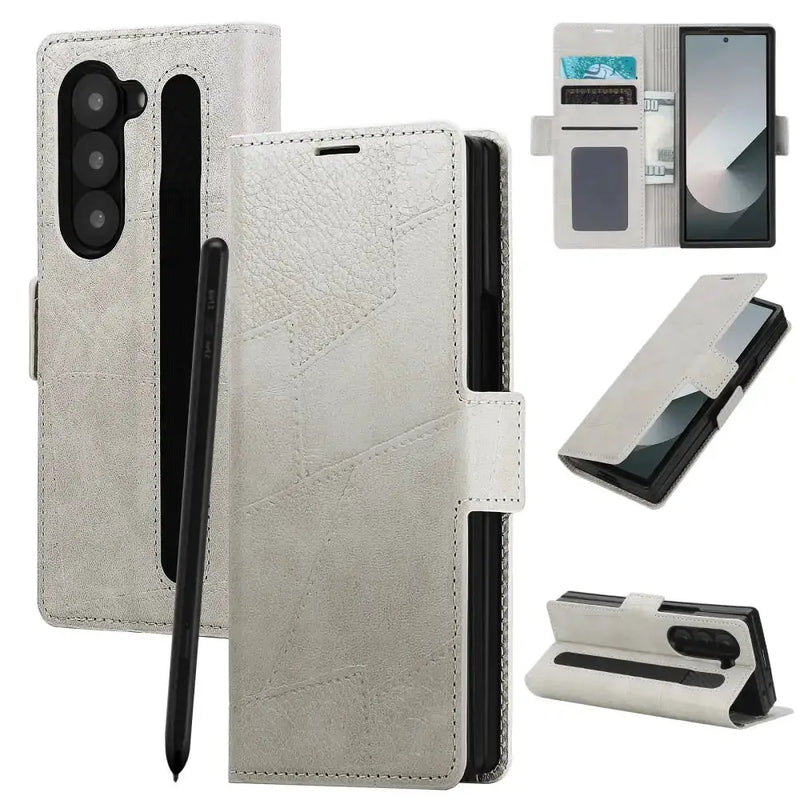 Flip Leather Phone Case for the Samsung Galaxy Z Fold7 (2 colours available) by Habicare