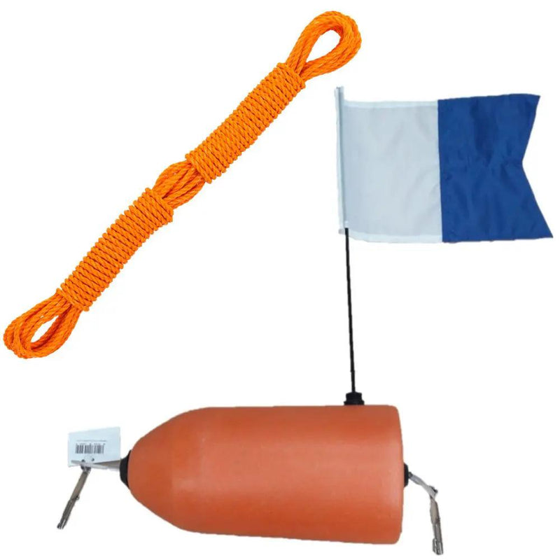 Immersed 8L Rigid Float And Flag With 15m Float Line by NZ Diver