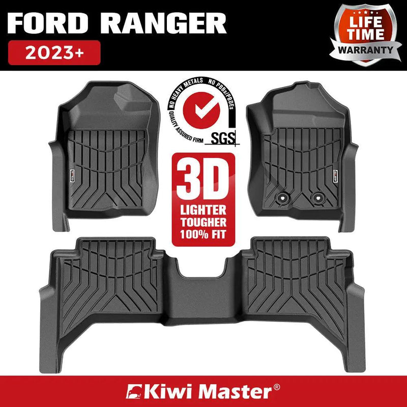 KIWI MASTER 3D TPE Car Floor Mat for Ford Ranger 2023+ by Kiwi Offroad