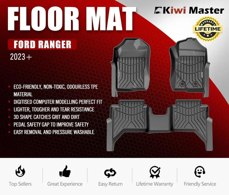 KIWI MASTER 3D TPE Car Floor Mat for Ford Ranger 2023+ by Kiwi Offroad