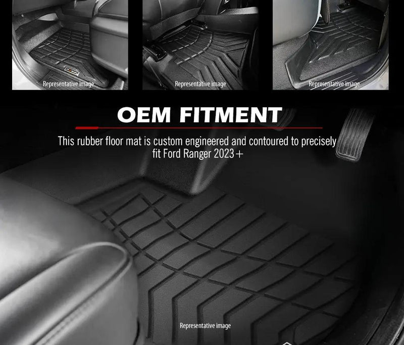 KIWI MASTER 3D TPE Car Floor Mat for Ford Ranger 2023+ by Kiwi Offroad