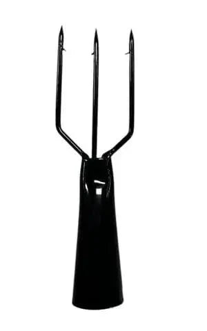 Flounder Spear Head Three Prong in sleek black finish, designed for efficient flounder gigging.