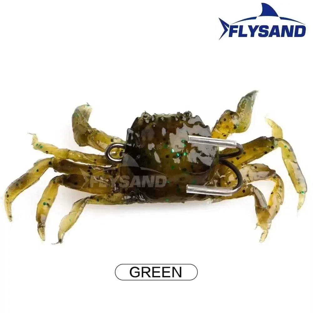 China China Crab - Green FLYSAND Large Simulation Squid Hard Fishing Lures Baits Lifelike Swimbait Octopus Bait With 2 Treble Hooks Fishing Accessory