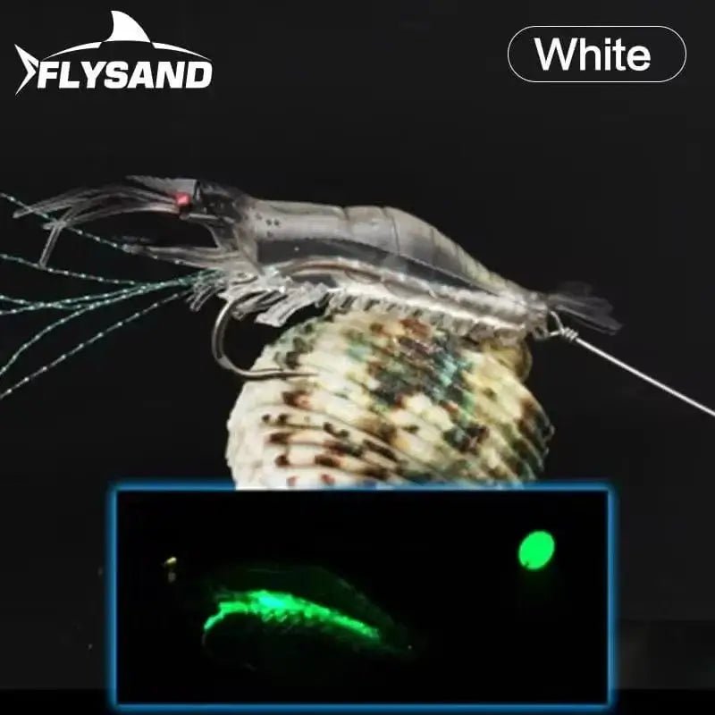 China China Shrimp - White FLYSAND Large Simulation Squid Hard Fishing Lures Baits Lifelike Swimbait Octopus Bait With 2 Treble Hooks Fishing Accessory