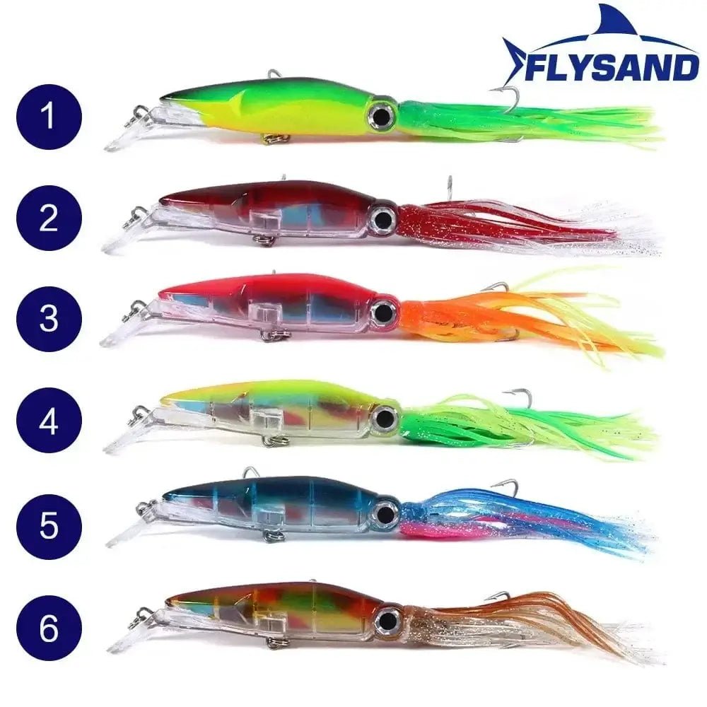 China China FLYSAND Large Simulation Squid Hard Fishing Lures Baits Lifelike Swimbait Octopus Bait With 2 Treble Hooks Fishing Accessory