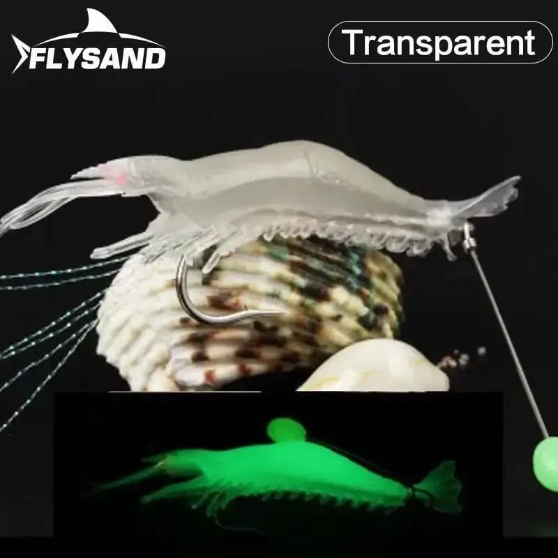 China China Shrimp - Transparent FLYSAND Large Simulation Squid Hard Fishing Lures Baits Lifelike Swimbait Octopus Bait With 2 Treble Hooks Fishing Accessory