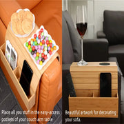 Foldable Bamboo Sofa Armrest Table with Cup Holder (2 colours available) by Habicare