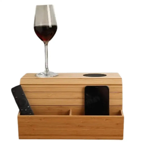 Foldable Bamboo Sofa Armrest Table with Cup Holder (2 colours available) by Habicare