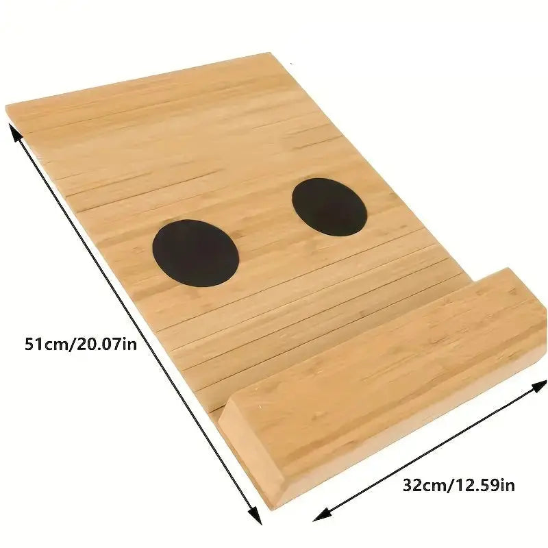 Foldable Bamboo Sofa Armrest Table with Cup Holder (2 colours available) by Habicare