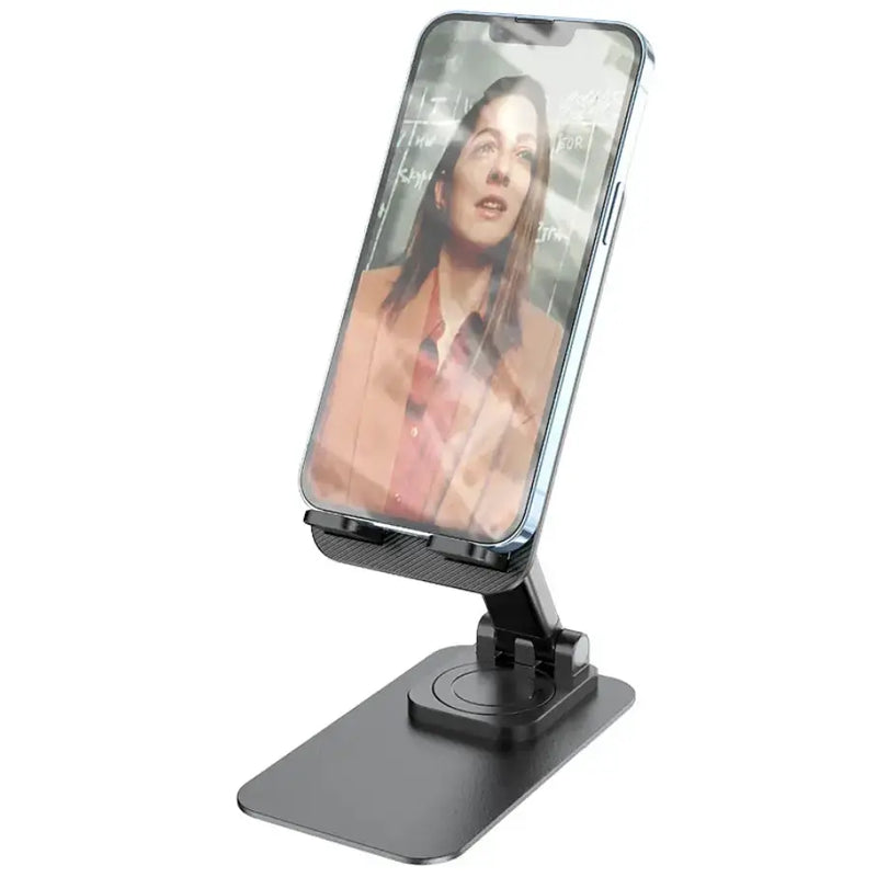 techplus Foldable Rotatable Desktop Phone Stand for 4.5–7 Inch Phones (PH50) TechPlus PH50 Foldable Rotatable Desktop Phone Stand