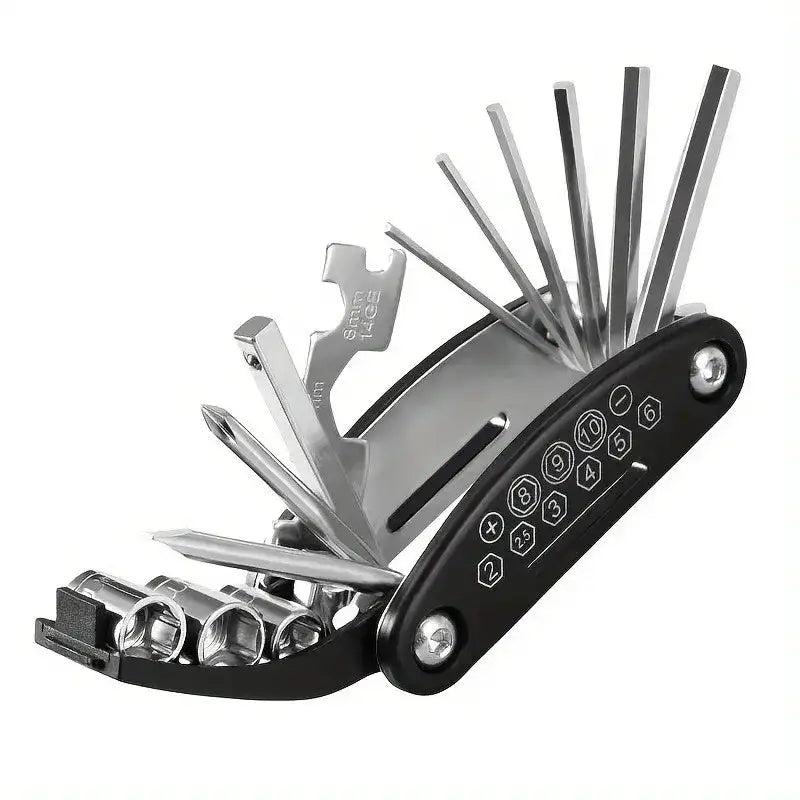 Folding Bike & Motorcycle Repair Tool Kit (16 in 1) by Habicare