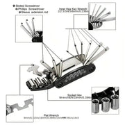 Folding Bike & Motorcycle Repair Tool Kit (16 in 1) by Habicare