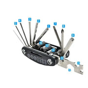 Folding Bike & Motorcycle Repair Tool Kit (16 in 1) by Habicare