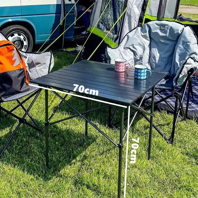 Portable Folding Table Tea Picnic Camping Barbecue Square Table 70*70*70 by dealonline.co.nz