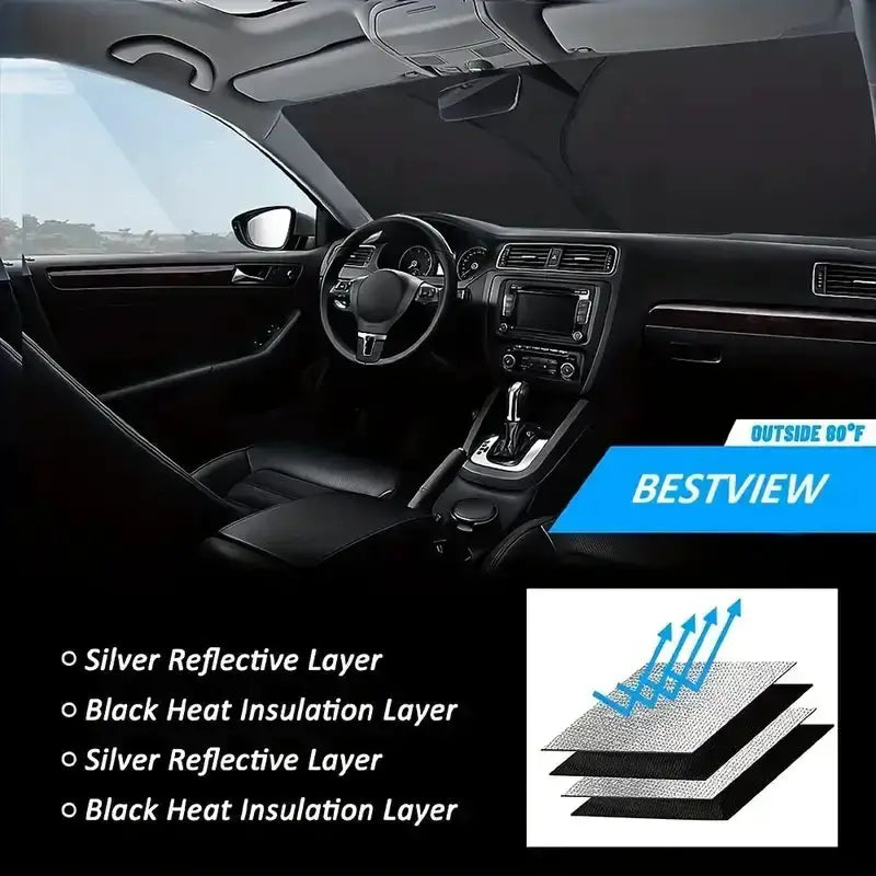 Folding Car Window Sunshade Cover by Habicare