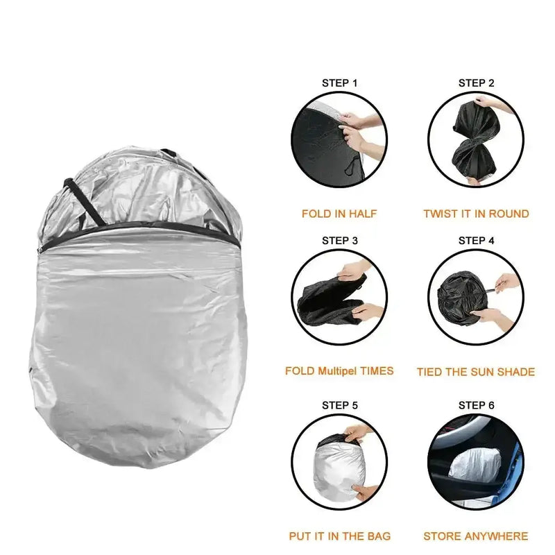 Folding Car Windshield Sunshade Anti-UV Visor (2 sizes available) by Habicare