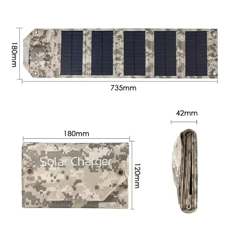 Foldable USB Solar Charger Panel by Habicare