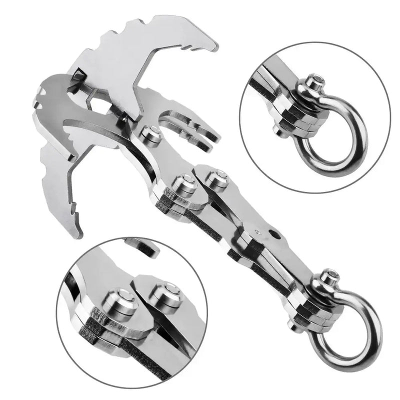 Folding Stainless Steel Grappling Hook – Outdoor Survival Tool by Habicare