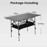 Folding Camping Table – Adjustable Portable Outdoor Table-95cm ZF1252 by ECOTREK