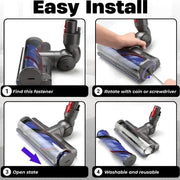 Vacuum Cleaner Anti-Tangle Direct Drive Motorhead Brush Head for Dyson V7–V15 by Habicare