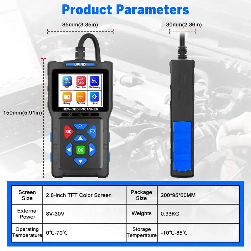 3-in-1 OBD2 Scanner & Battery Tester for Yamaha & Honda Vehicles by Habicare