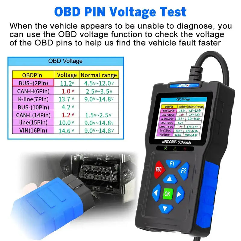 3-in-1 OBD2 Scanner & Battery Tester for Yamaha & Honda Vehicles by Habicare