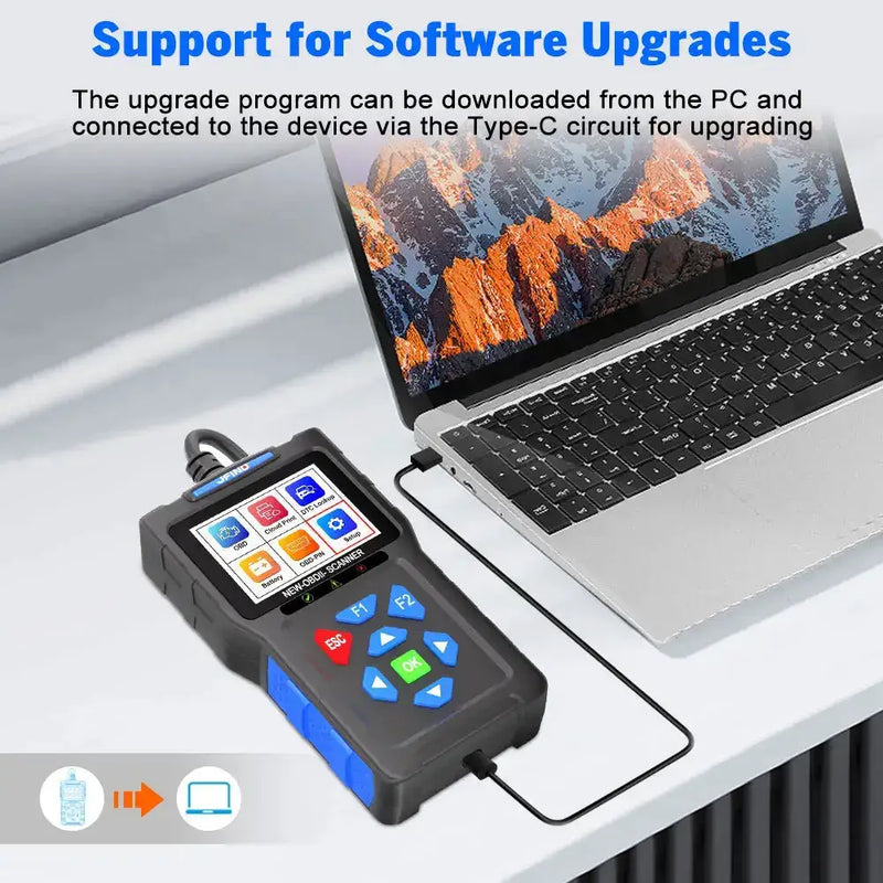 3-in-1 OBD2 Scanner & Battery Tester for Yamaha & Honda Vehicles by Habicare
