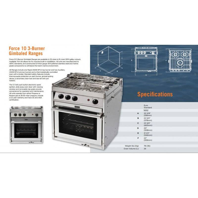 Force 10 - 3 Burner Premium Quality 26 Litre Oven - Action Outdoors Kiwi