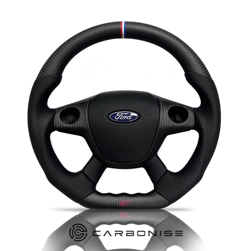 Ford Steering Wheel (Matte Carbon+Perforated Leather) @1 by CARBONISE