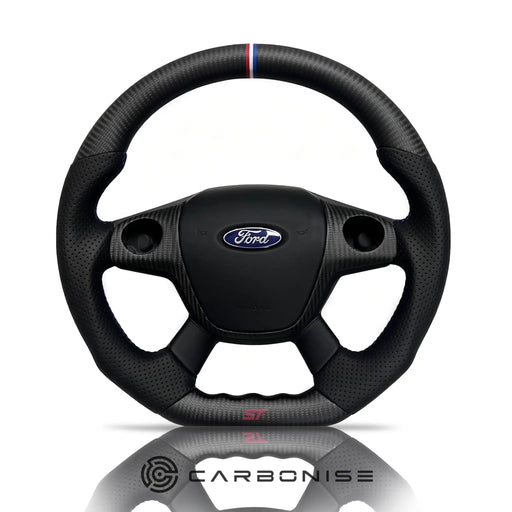 Ford Steering Wheel (Matte Carbon+Perforated Leather) @1 by CARBONISE