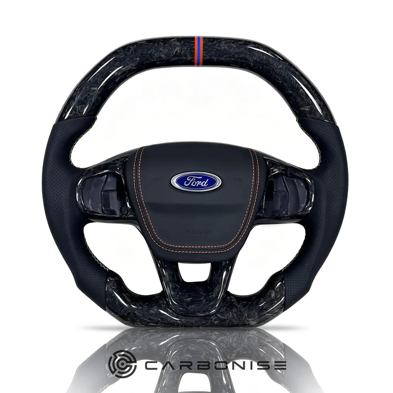 Ford Steering Wheel (Forged Carbon+Perforated Leather) @4 by CARBONISE