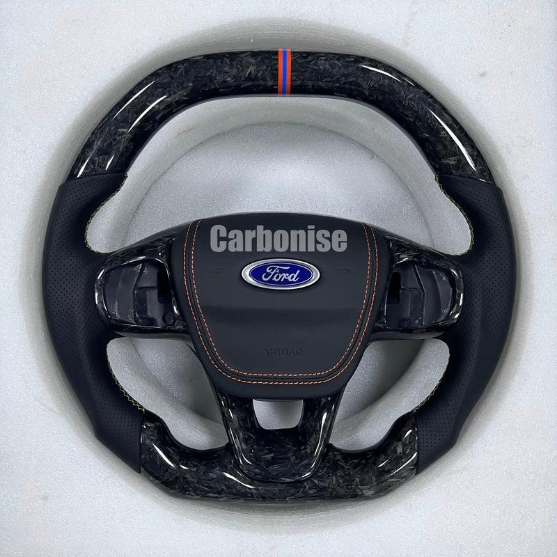 Ford Steering Wheel (Forged Carbon+Perforated Leather) @4 by CARBONISE