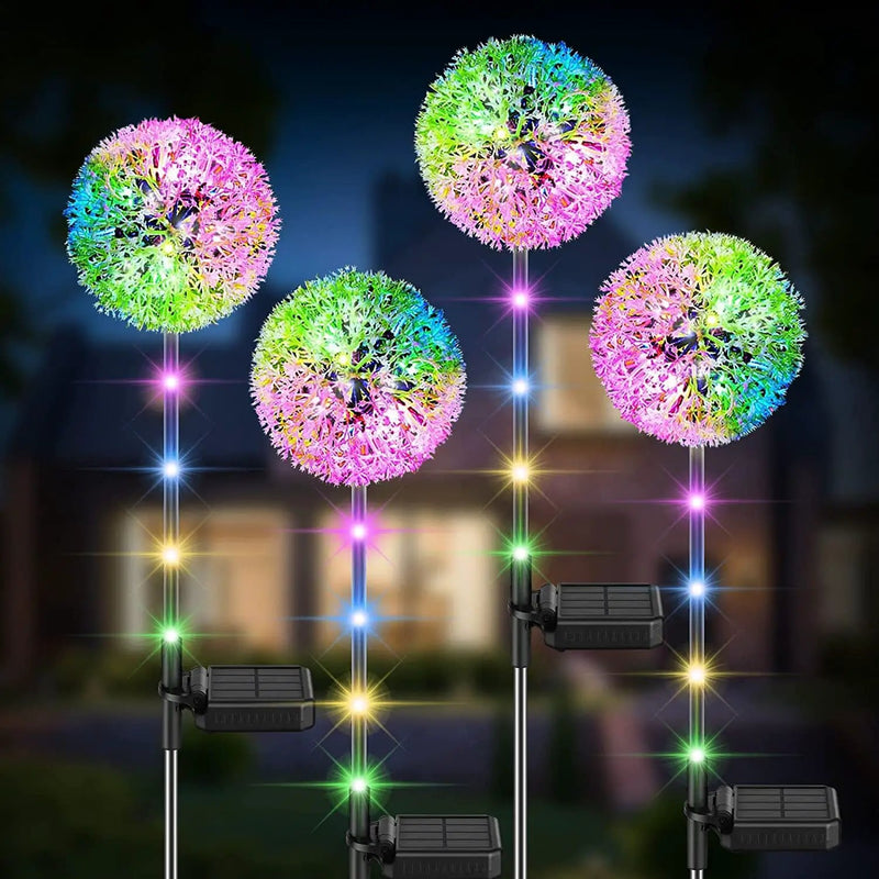 Solar Garden Lights Garden Ornaments Outdoor Dandelion 4PCS by salelink.co.nz