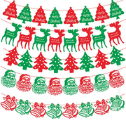 40PCS Merry Christmas Banner Decorations Bunting Sign by salelink.co.nz