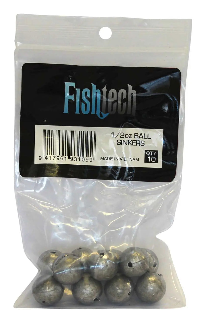 Fishtech Ball-Sinkers Fishtech Ball Sinkers 1/2oz (10 per pack) Fishtech Ball Sinkers 1/2oz (10 per pack)