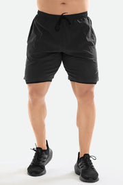 2 in 1 Compression Shorts Dark Grey by Fuaark Nz