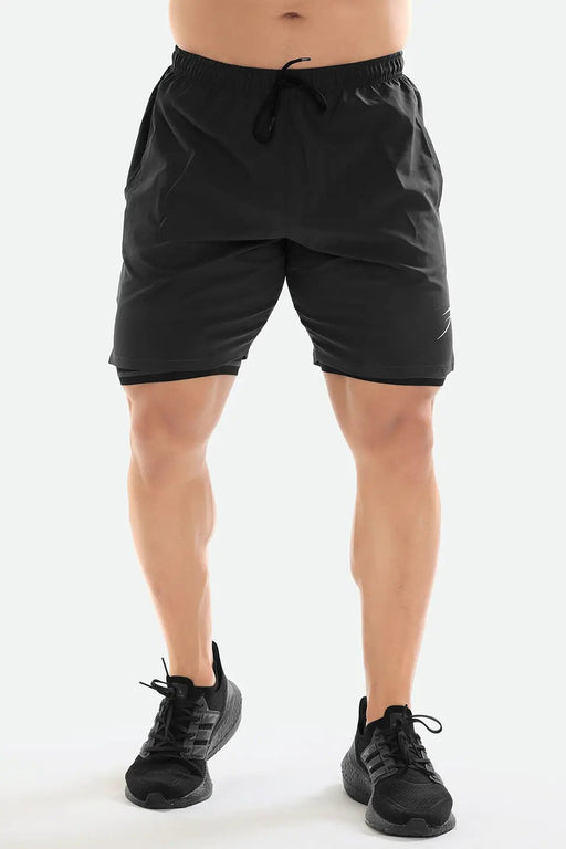 2 in 1 Compression Shorts Dark Grey by Fuaark Nz