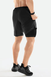 2 in 1 Compression Shorts Dark Grey by Fuaark Nz