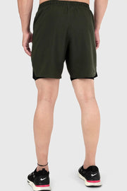 2 in 1 Compression Shorts Olive by Fuaark Nz