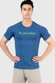 Aura Textured T-shirt Teal by Fuaark Nz