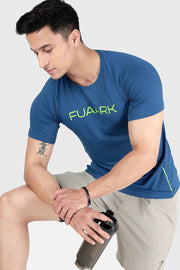 Aura Textured T-shirt Teal by Fuaark Nz