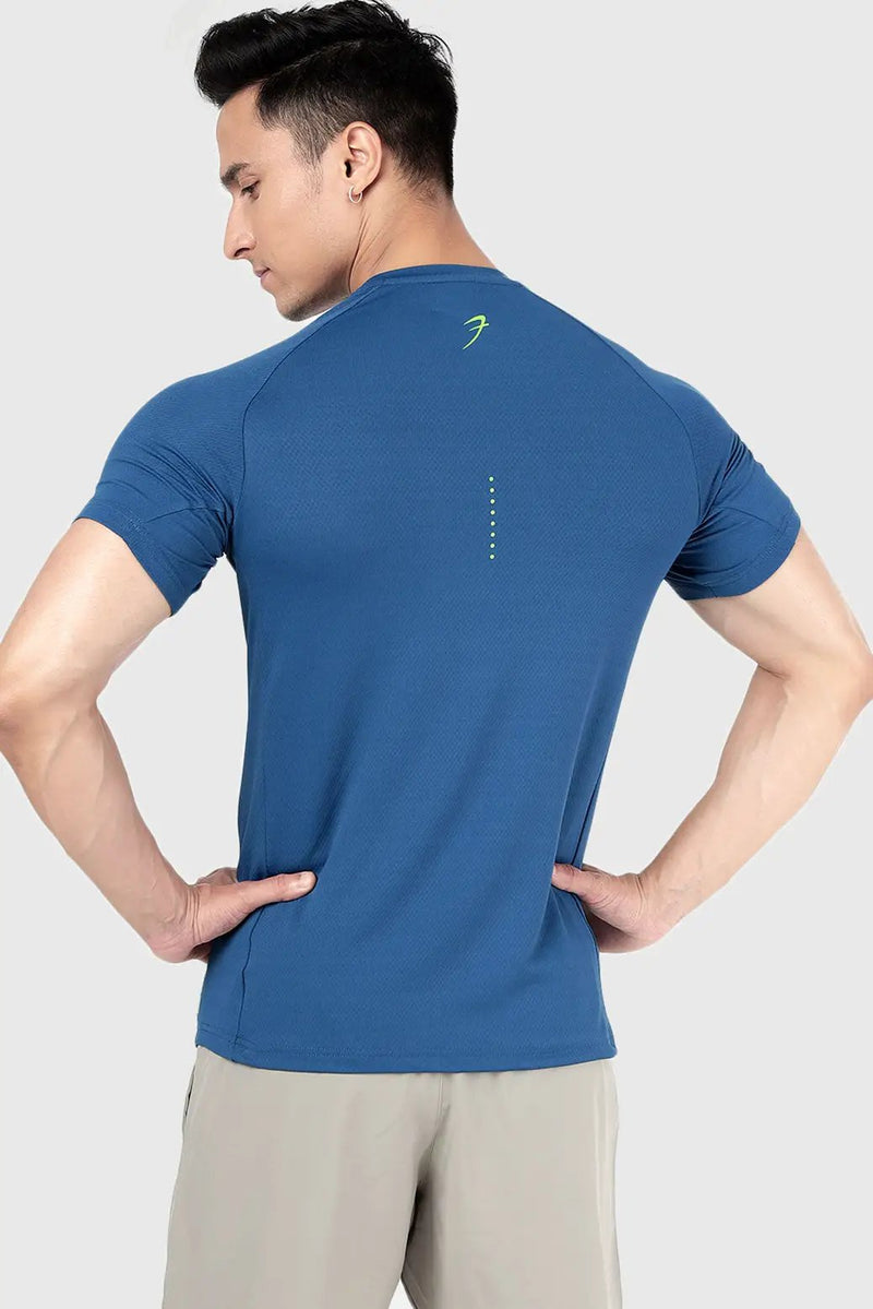 Aura Textured T-shirt Teal by Fuaark Nz