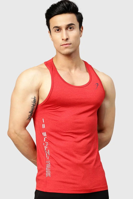 Bold Melange Tank Red by Fuaark Nz