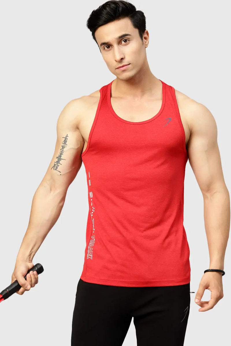 Bold Melange Tank Red by Fuaark Nz