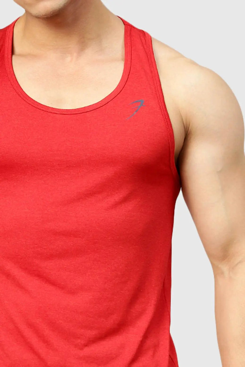 Bold Melange Tank Red by Fuaark Nz