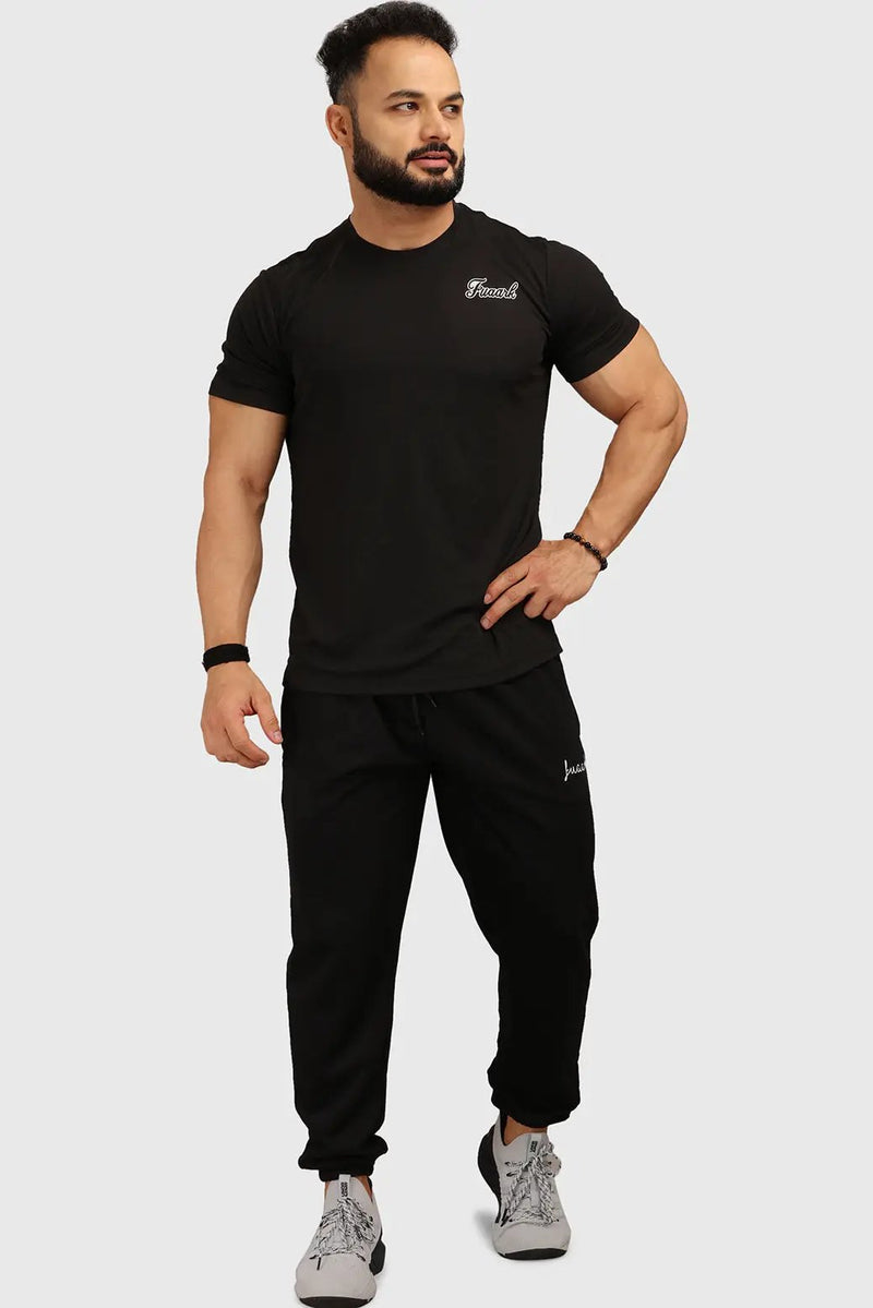 Checks Regular T-shirt Black by Fuaark Nz