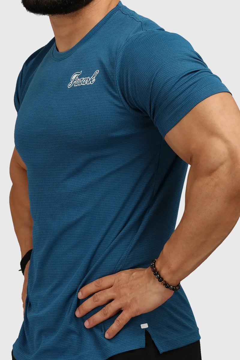 Checks Regular T-shirt Teal by Fuaark Nz