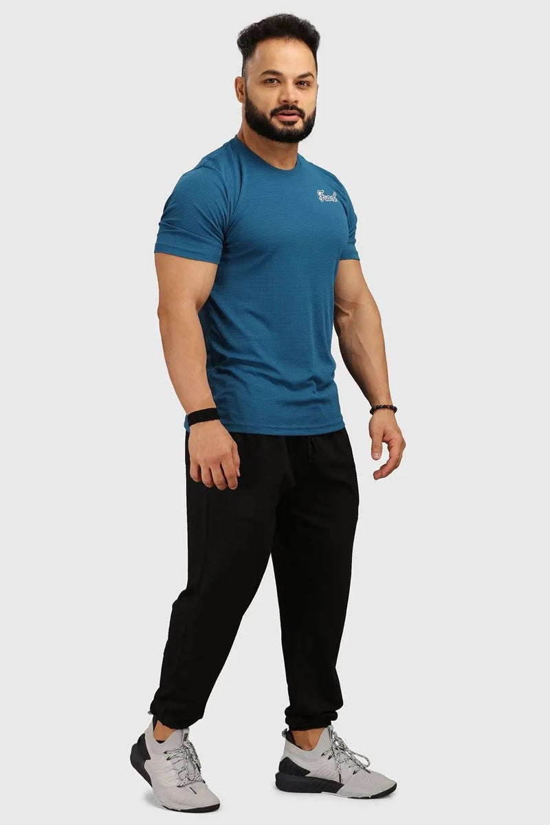 Checks Regular T-shirt Teal by Fuaark Nz