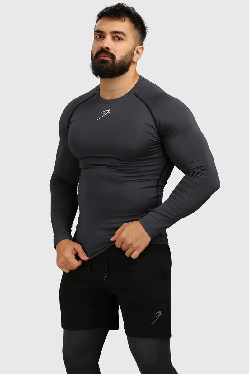Compression Fullsleeves T-shirt Grey by Fuaark Nz
